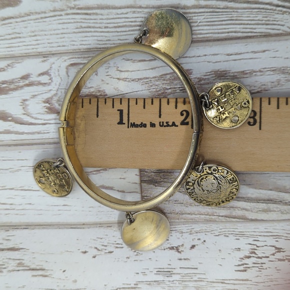 Whiting and Davis Vintage Coin Hinged Bracelet - Picture 12 of 12